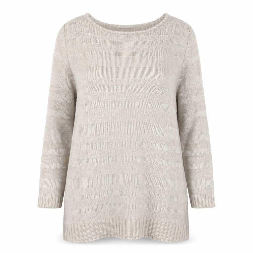 Classic Womens Brown Boat Neck Acrylic Pullover Jumper Size 10