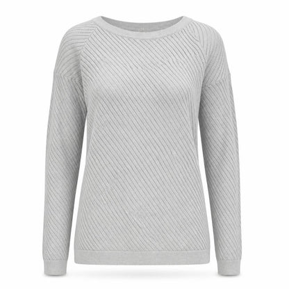 Zakti Womens Grey Round Neck Cotton Pullover Jumper Size S - Cold Shoulder
