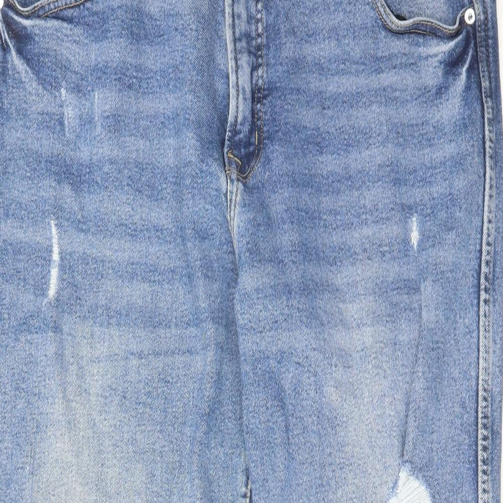 Gap Mens Blue Cotton Straight Jeans Size 34 in L27 in Slim Zip