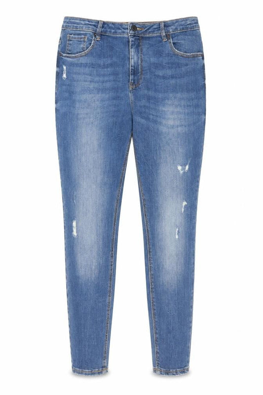 Vero Moda Womens Blue Cotton Skinny Jeans Size 34 in L27 in Regular Zip
