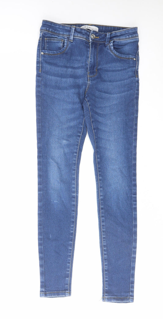 Denim & Co. Womens Blue Cotton Skinny Jeans Size 8 L27 in Regular Zip