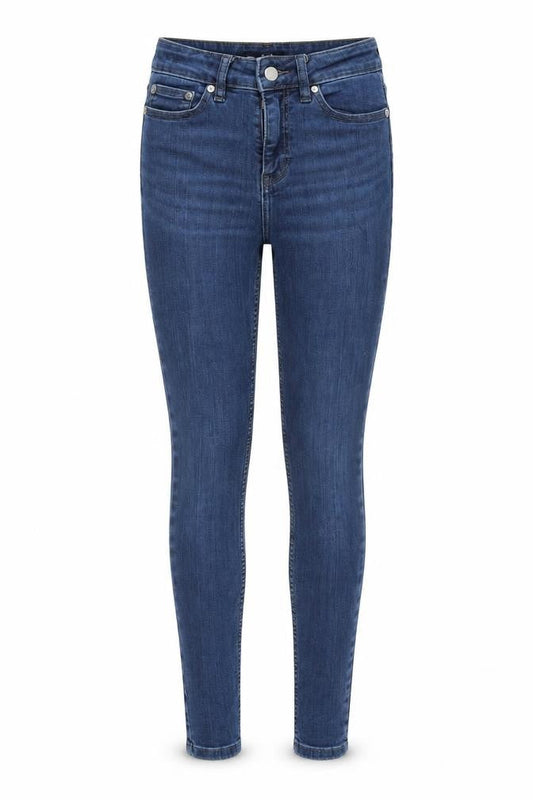 F&F Womens Blue Cotton Skinny Jeans Size 6 L25 in Slim Zip