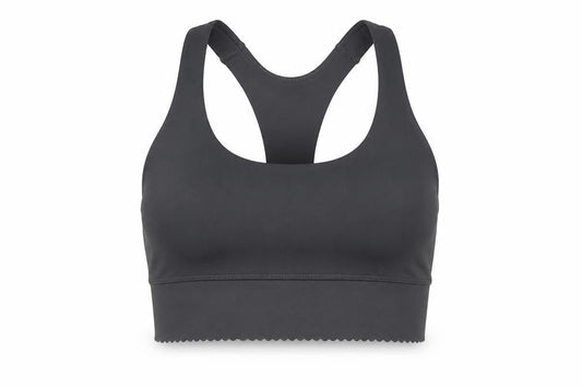 H&M Womens Grey Polyamide Cropped Tank Size XS Scoop Neck Pullover