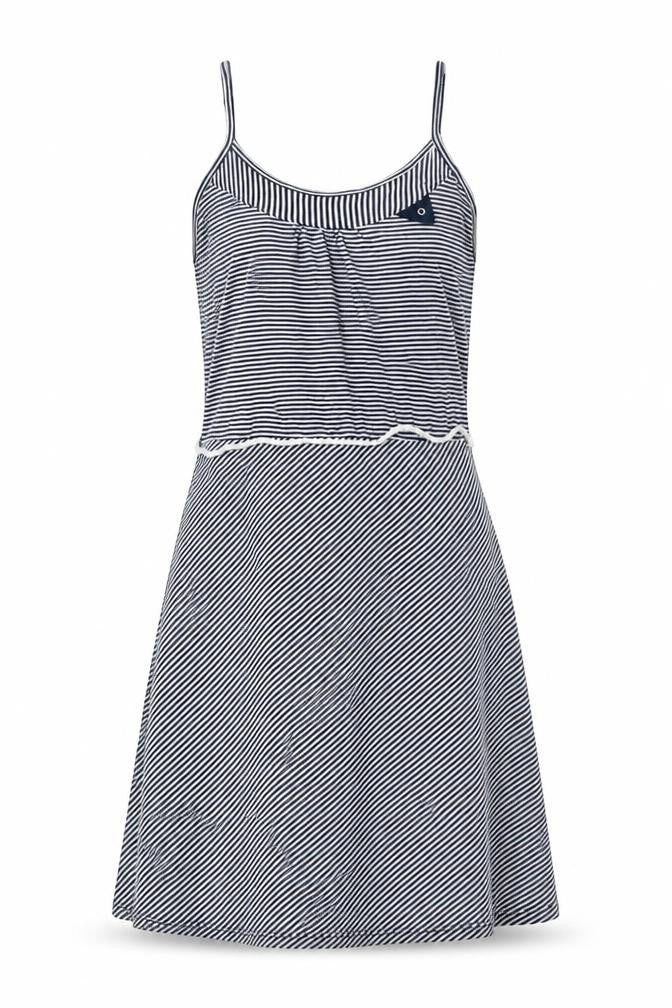 Don't Ask Amanda Womens Blue Striped Cotton A-Line Size S Scoop Neck Pullover