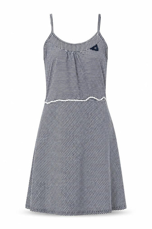 Don't Ask Amanda Womens Blue Striped Cotton A-Line Size S Scoop Neck Pullover
