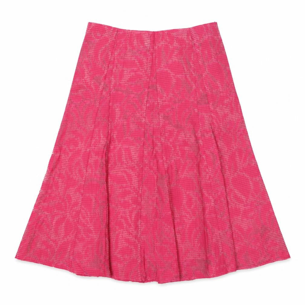 Classics Womens Pink Geometric Viscose Swing Skirt Size 12 Zip