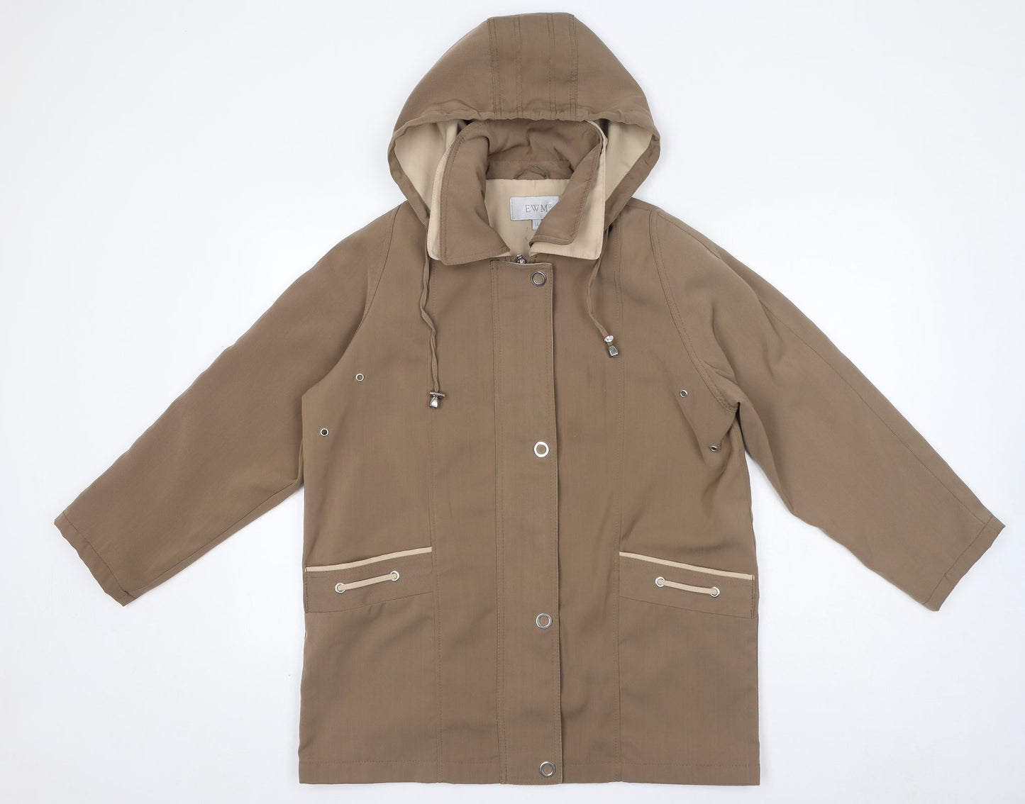 EWM Womens Beige Jacket Size 14 Zip