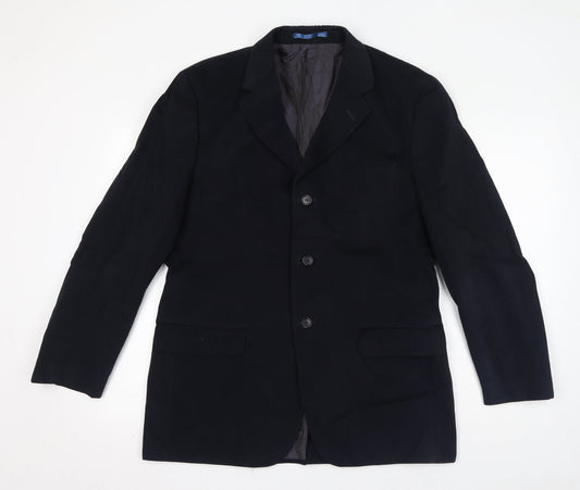 Marks and Spencer Mens Blue Cotton Jacket Suit Jacket Size 40 Regular
