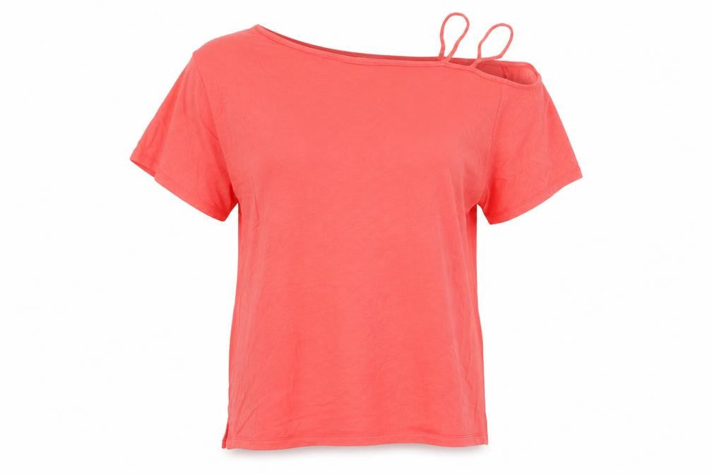 Very Womens Red Viscose Basic T-Shirt Size 12 Boat Neck