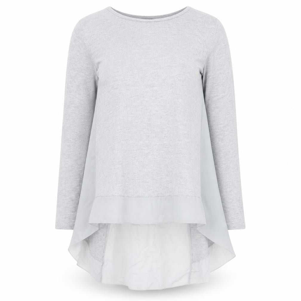 New Look Womens Grey Round Neck Polyester Pullover Jumper Size S