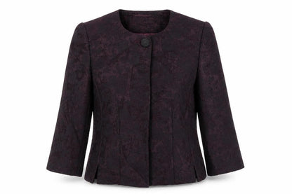 Country Casuals Womens Purple Geometric Jacket Blazer Size 10 Button