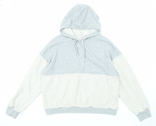 Juicy Womens Grey Colourblock Cotton Pullover Hoodie Size L Pullover