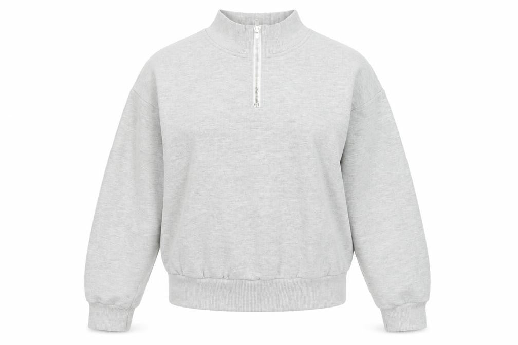 FOREVER 21 Womens Grey Cotton Pullover Sweatshirt Size S Zip