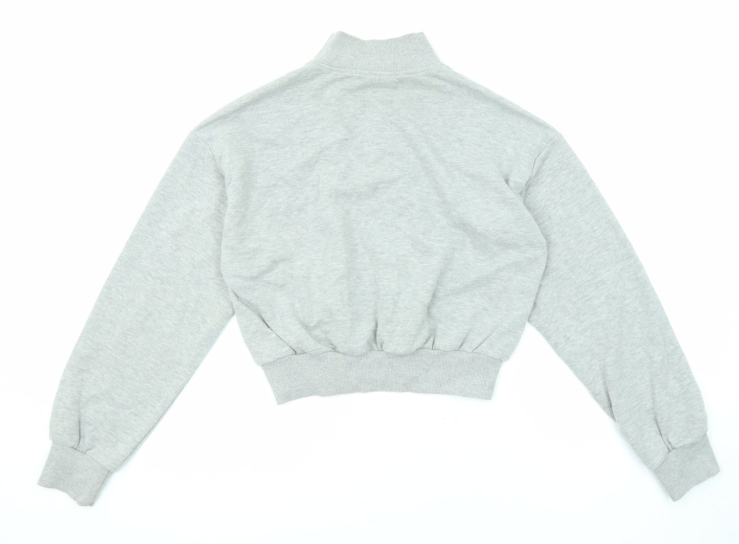 FOREVER 21 Womens Grey Cotton Pullover Sweatshirt Size S Zip