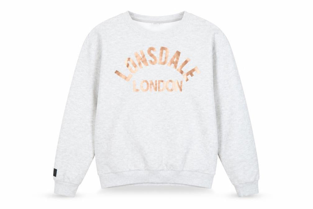 Lonsdale Womens Grey Cotton Pullover Sweatshirt Size 12 Pullover - Lonsdale London