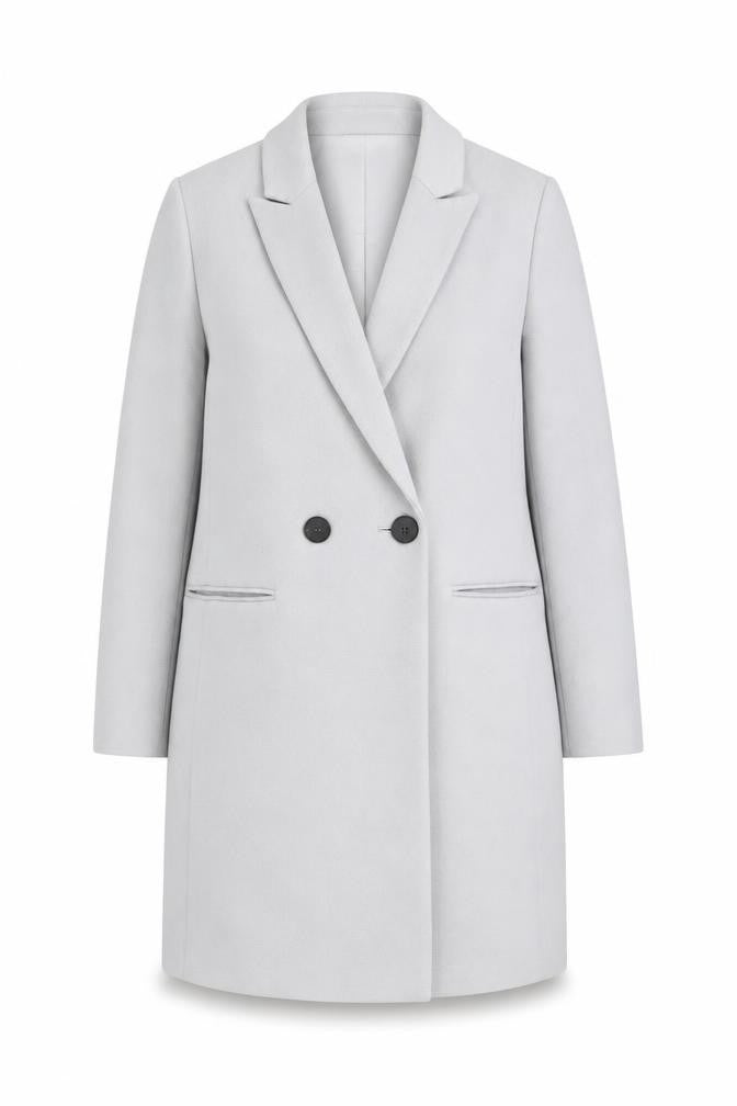 Marks & Spencer Womens Grey Overcoat Blazer Size 14 Button