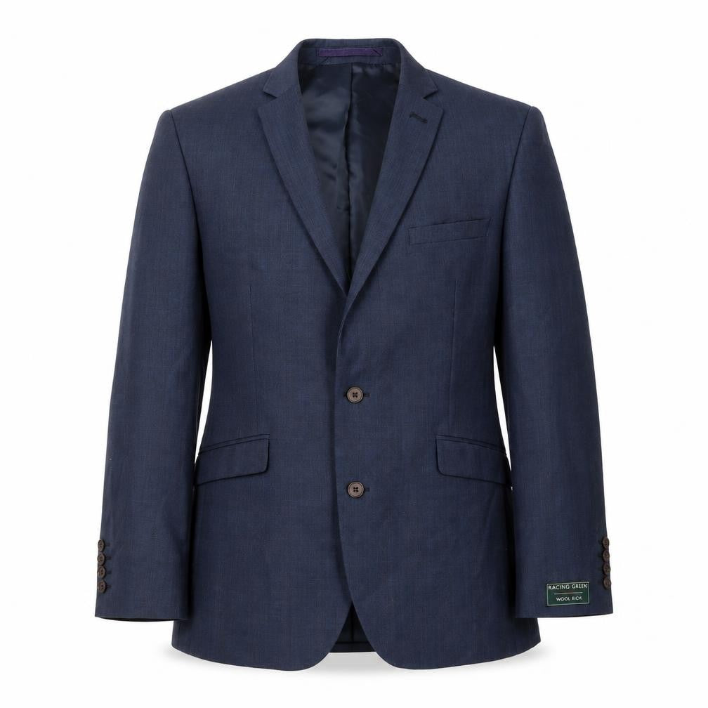 Racing Green Mens Blue Check Wool Jacket Suit Jacket Size 40 Regular