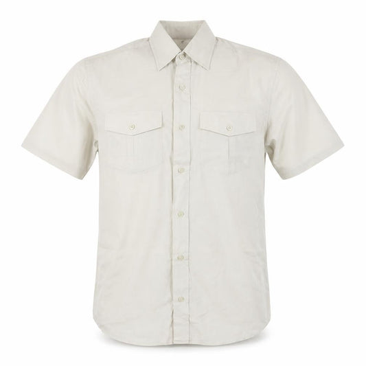 BHS Mens Beige Polyester Button-Up Size S Collared Button