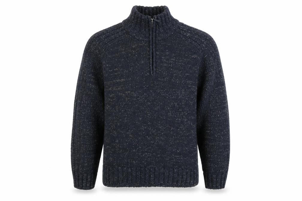 Stonebay Mens Blue Acrylic Henley Sweatshirt Size L
