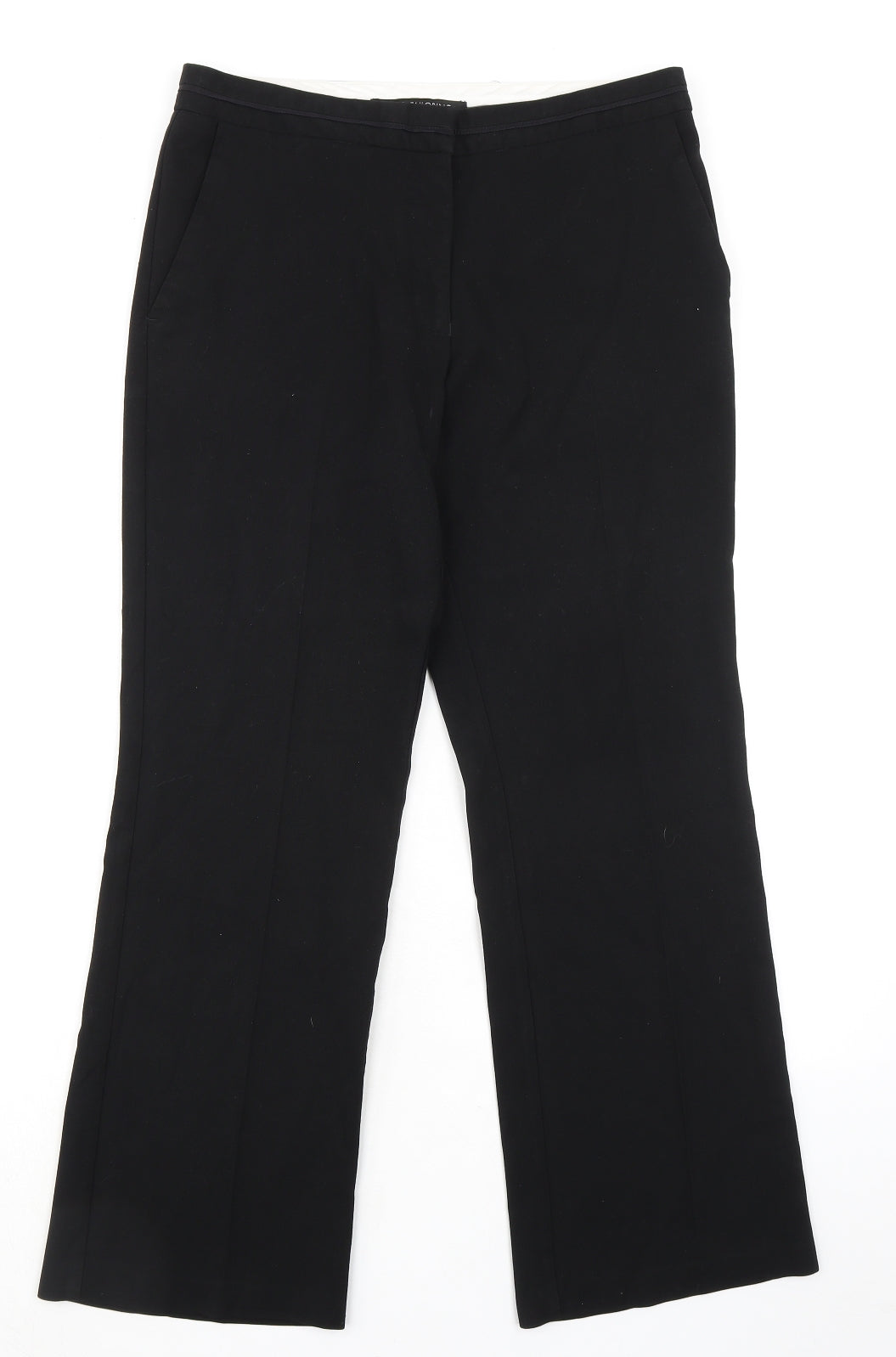Next Womens Black Polyester Dress Pants Trousers Size 12 L28 in Regular Zip