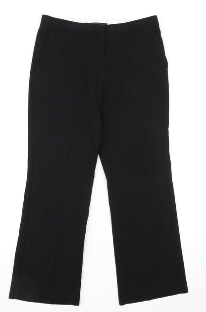 Next Womens Black Polyester Dress Pants Trousers Size 12 L28 in Regular Zip