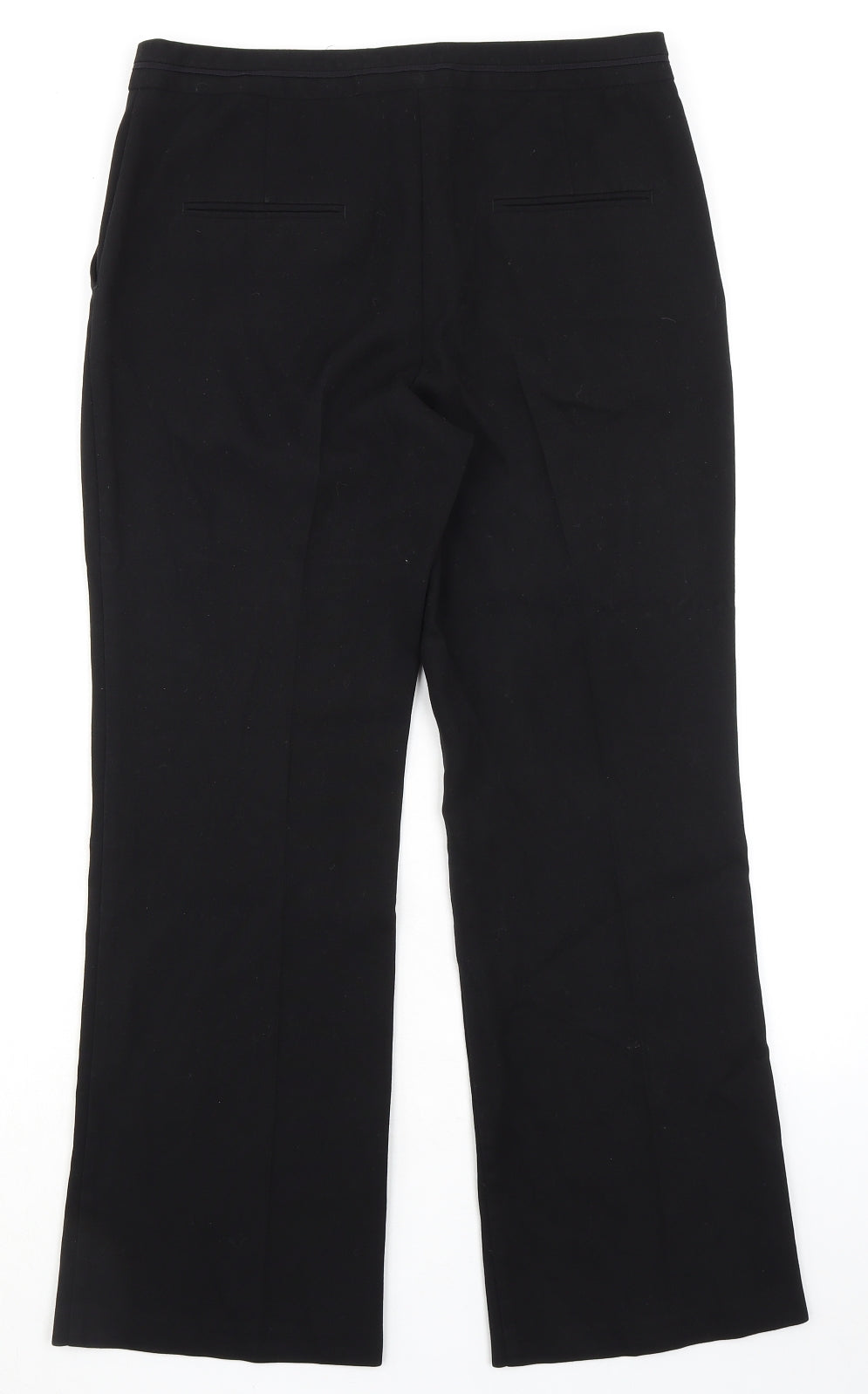 Next Womens Black Polyester Dress Pants Trousers Size 12 L28 in Regular Zip