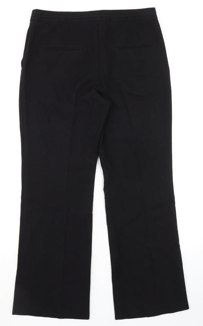 Next Womens Black Polyester Dress Pants Trousers Size 12 L28 in Regular Zip