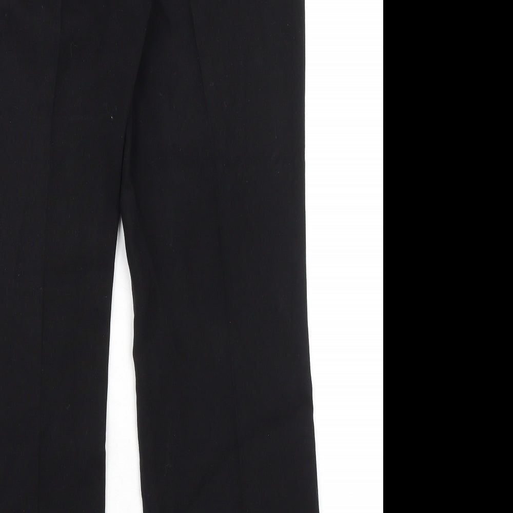 Next Womens Black Polyester Dress Pants Trousers Size 12 L28 in Regular Zip