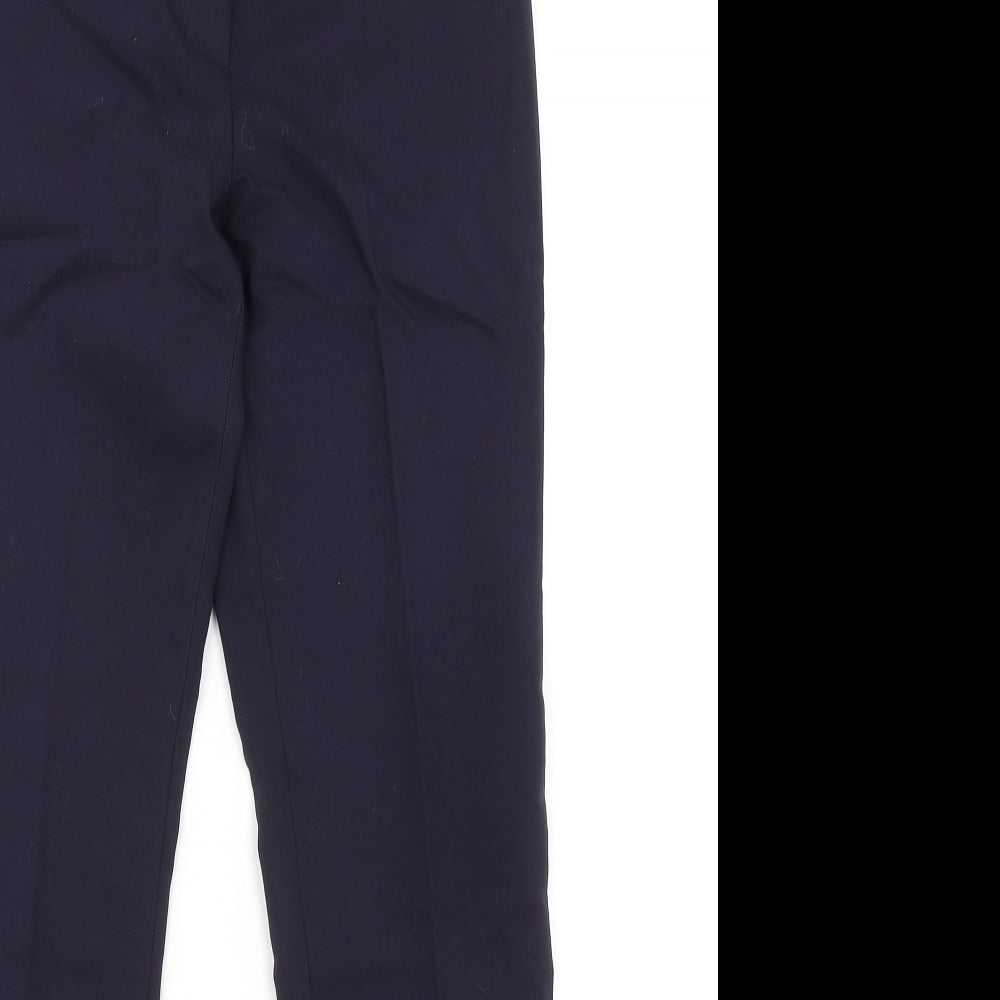 H&M Womens Blue Cotton Dress Pants Trousers Size 4 L28 in Regular Zip