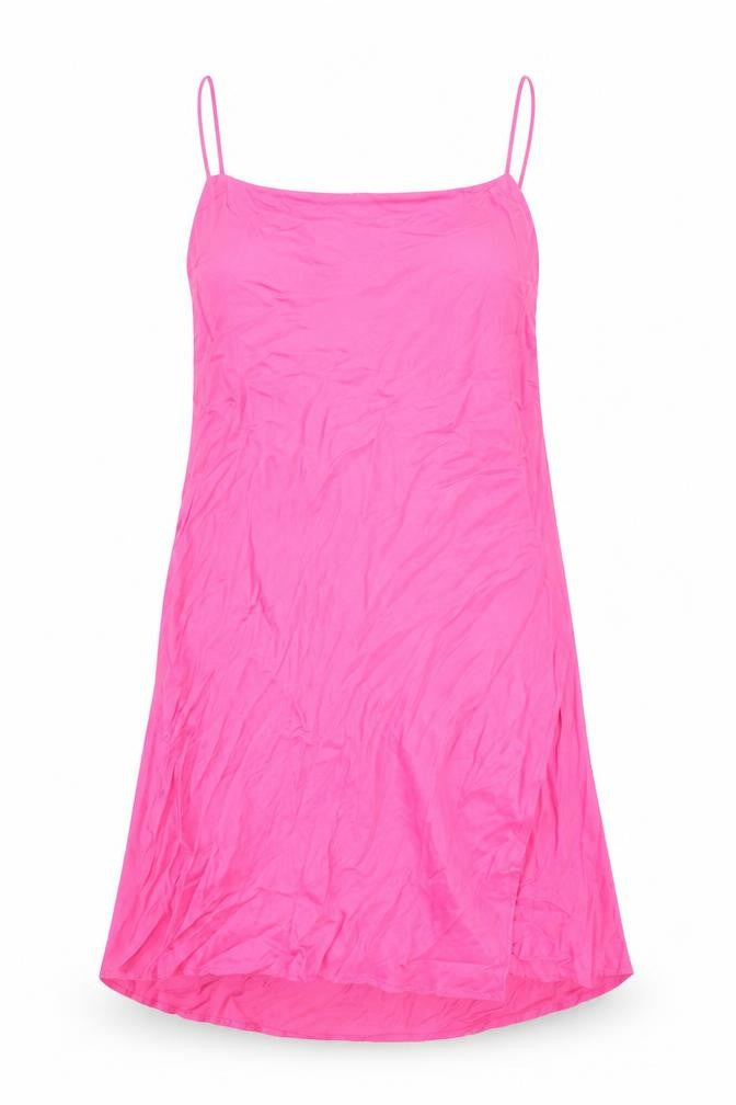Zara Womens Pink Viscose Slip Dress Size S Square Neck Pullover
