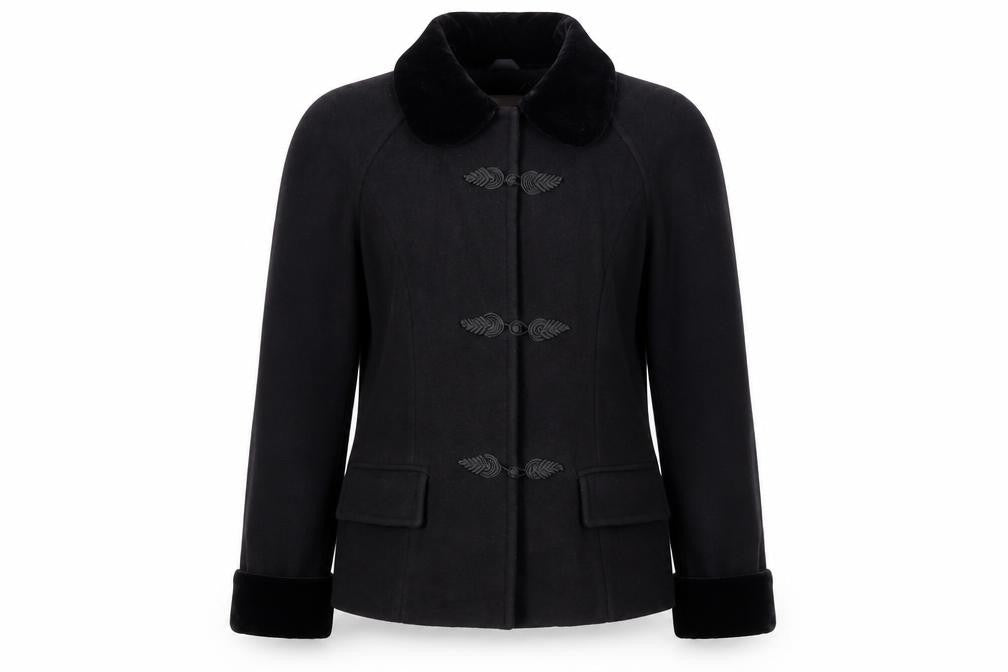 Gina Womens Black Jacket Size 12 Button