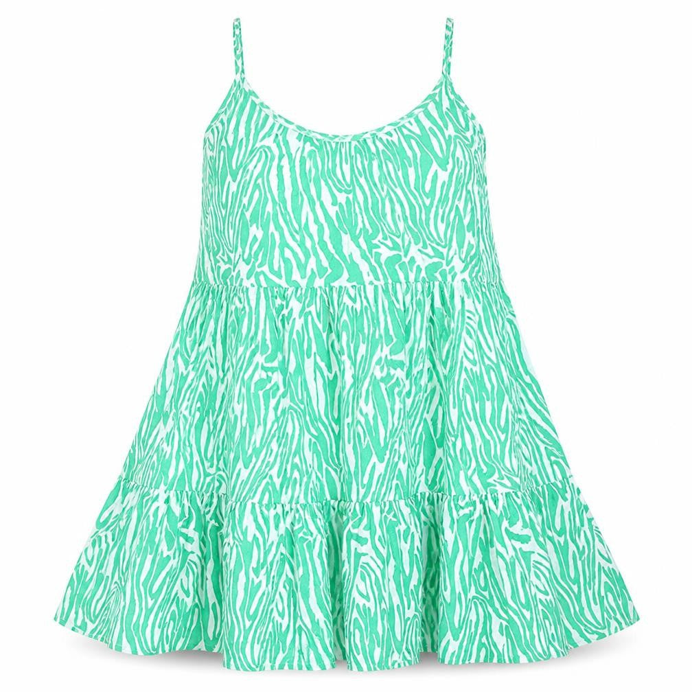 Marks & Spencer Womens Green Geometric Viscose Trapeze & Swing Size 18 Round Neck Pullover