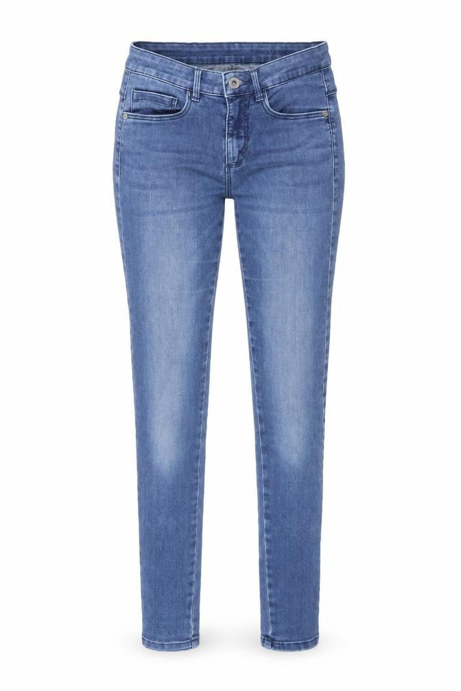 Marks & Spencer Womens Blue Cotton Skinny Jeans Size 4 L29.5 in Regular Zip