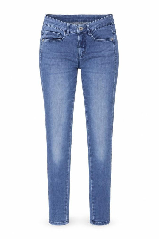 Marks & Spencer Womens Blue Cotton Skinny Jeans Size 4 L29.5 in Regular Zip