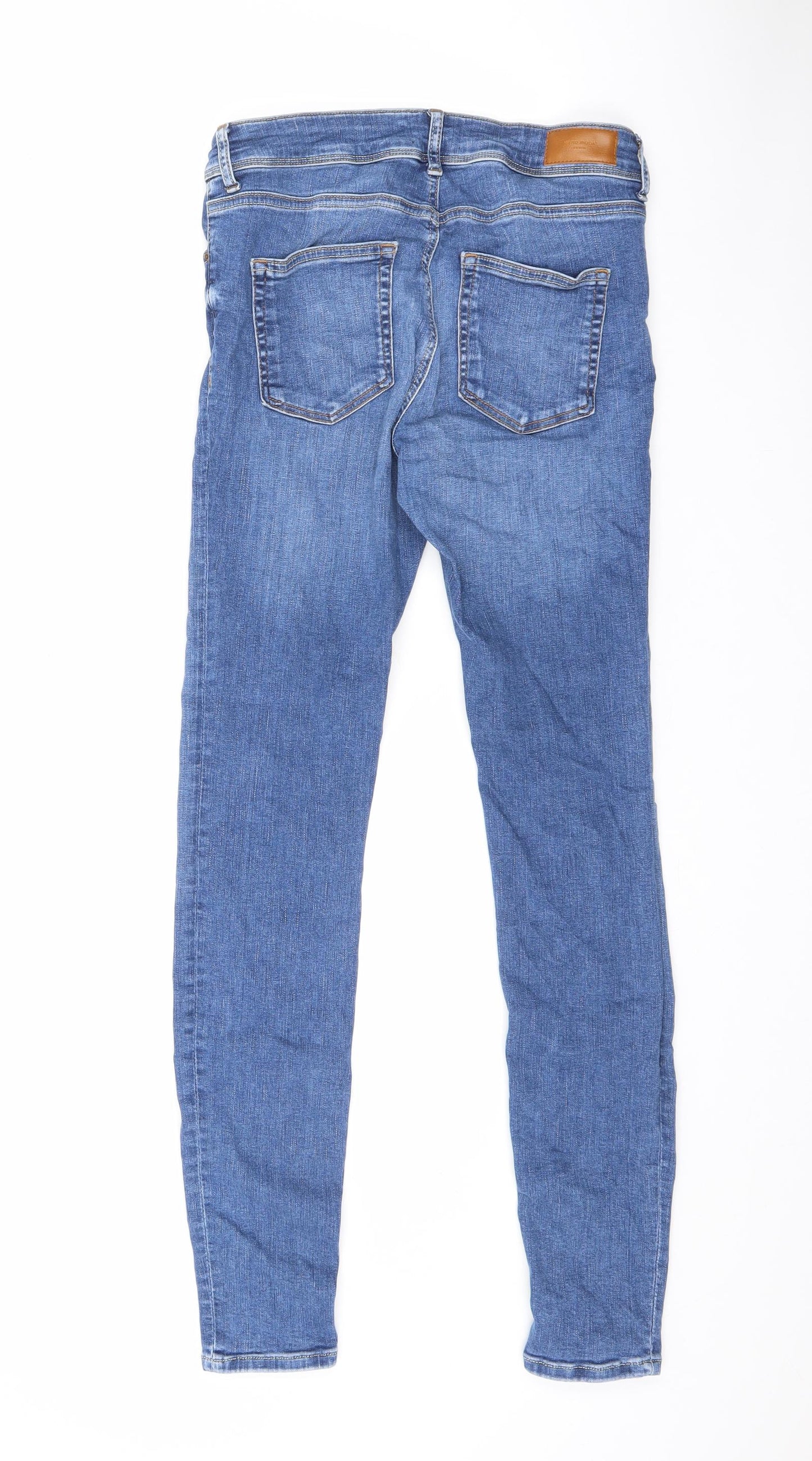 VERO MODA Womens Blue Cotton Skinny Jeans Size 4 L30 in Regular Zip