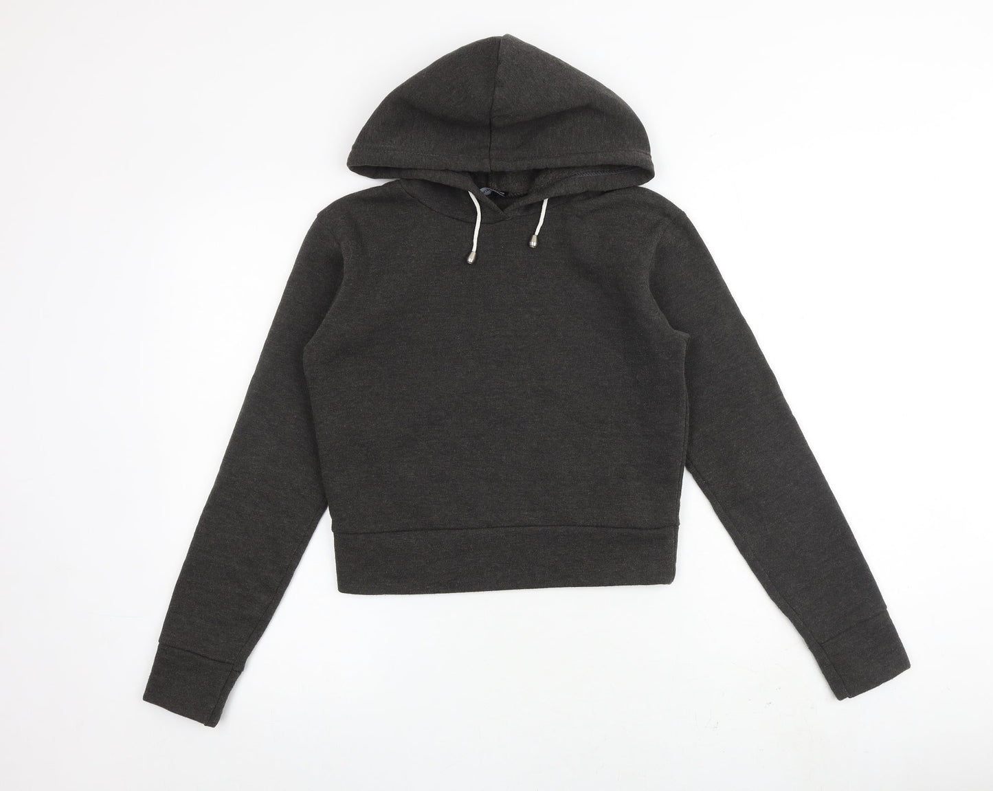 PRETTYLITTLETHING Womens Grey Polyester Pullover Hoodie Size 8 Pullover