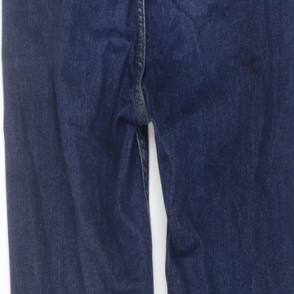 Marks and Spencer Womens Blue Cotton Skinny Jeans Size 6 L26 in Regular Zip
