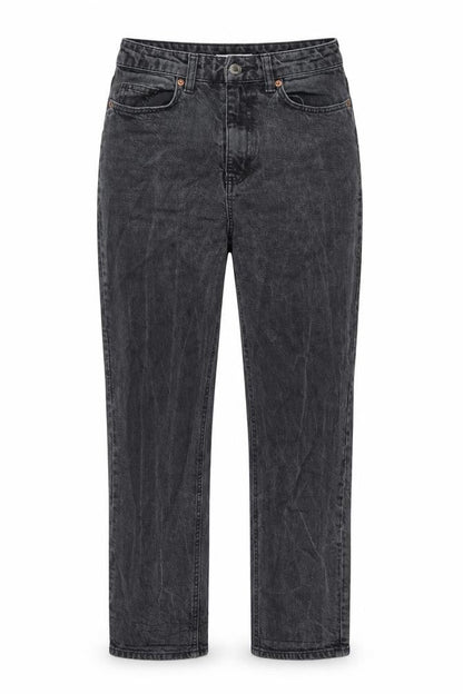 H&M Womens Grey Cotton Tapered Jeans Size 6 L26 in Regular Button