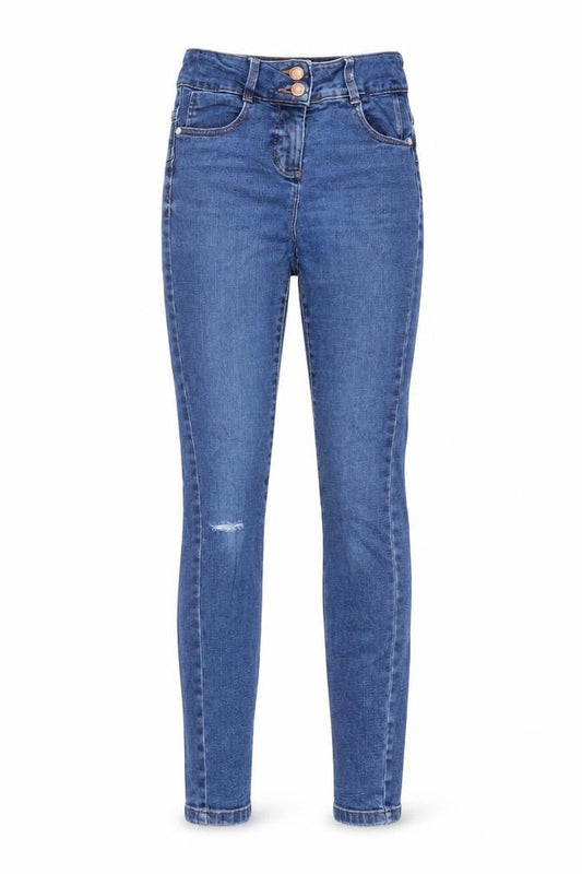 Next Womens Blue Cotton Skinny Jeans Size 8 L28 in Regular Button