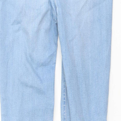 Brand and care label for Denim & Co. girls’ blue cotton jegging jeans, size 10-11, years regular pullover - raw hem