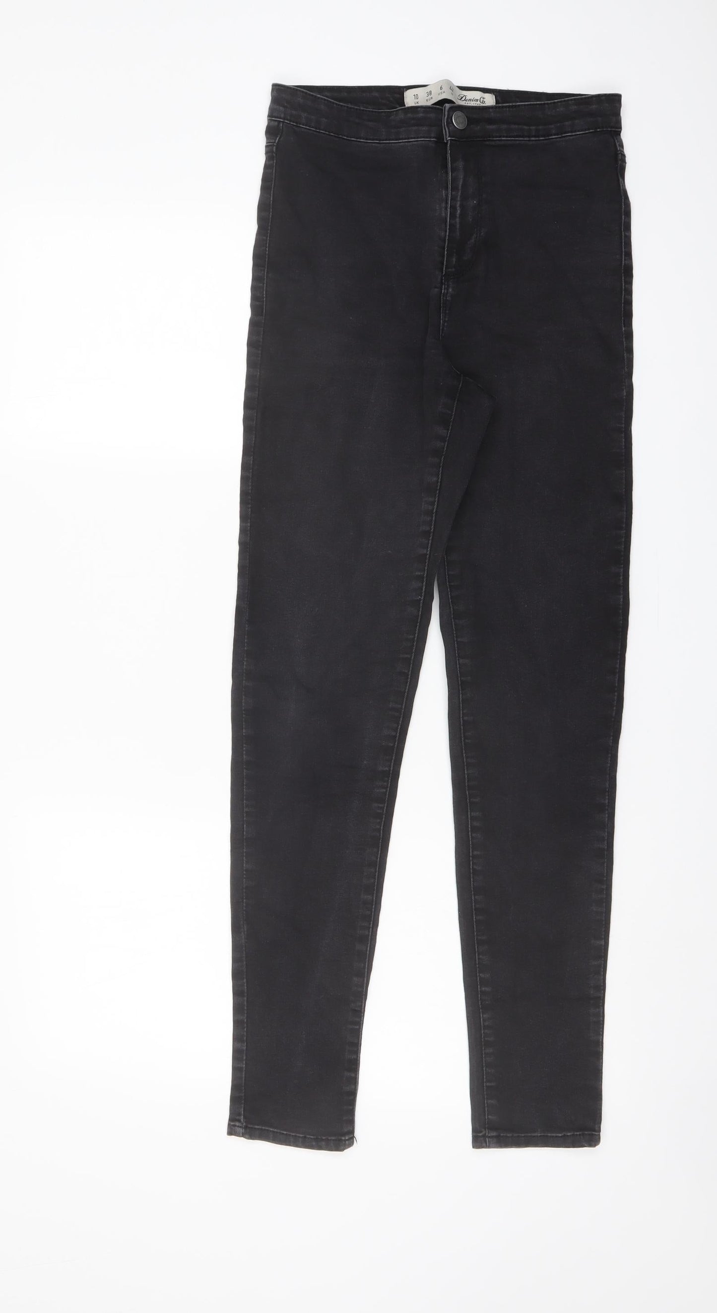 Denim & Co. Womens Grey Cotton Skinny Jeans Size 10 L29 in Regular Button