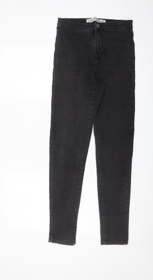 Denim & Co. Womens Grey Cotton Skinny Jeans Size 10 L29 in Regular Button