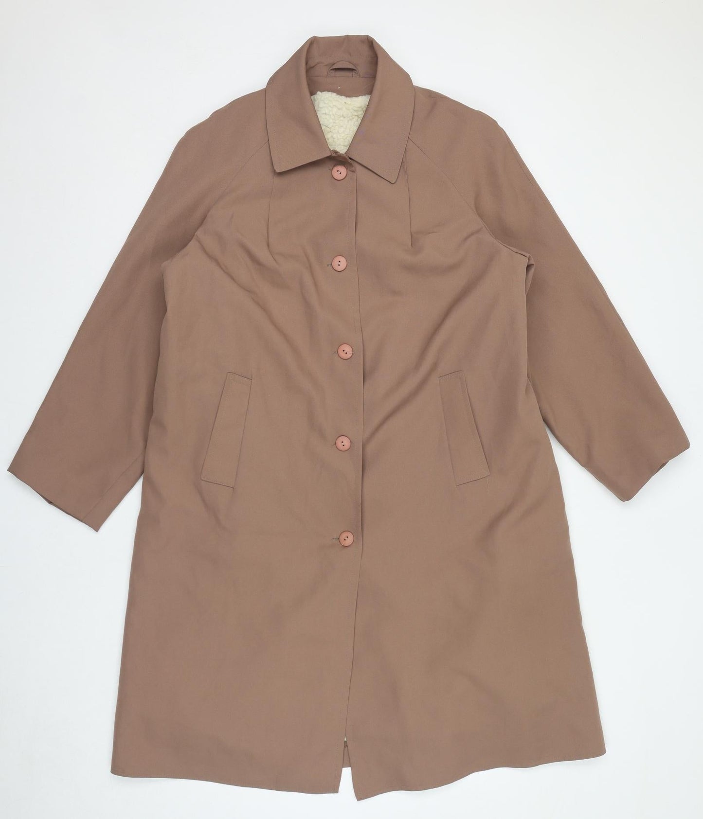 Sartor Womens Beige Overcoat Coat One Size Button