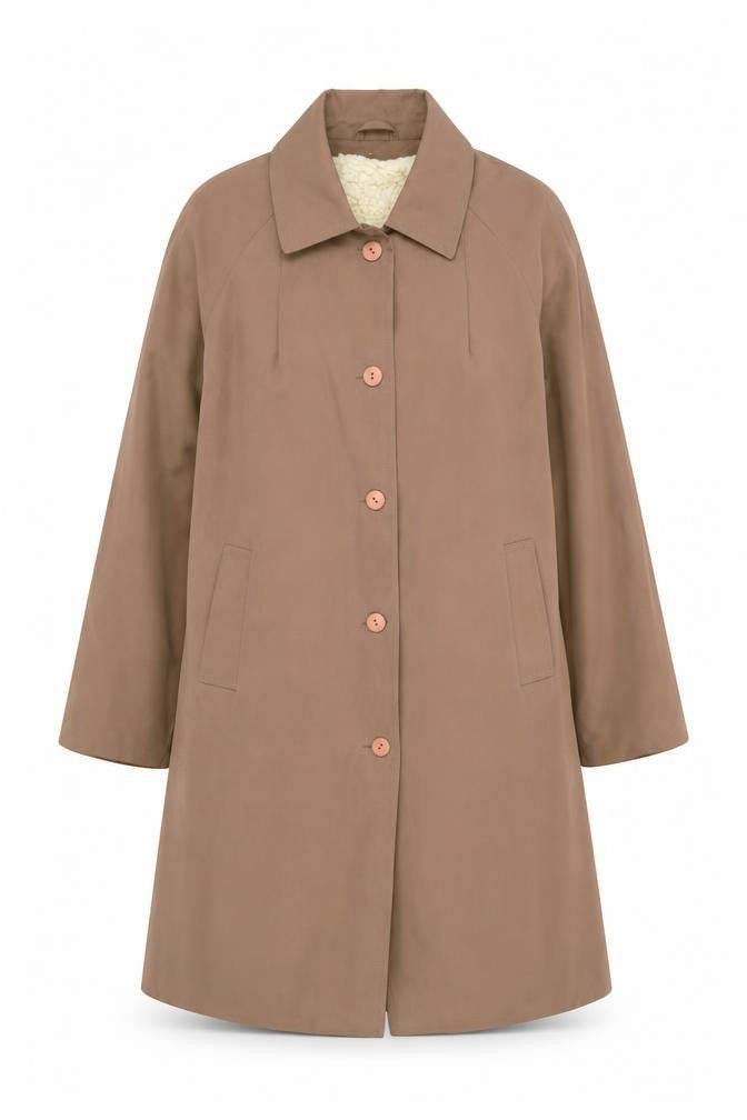 Sartor Womens Beige Overcoat Coat One Size Button