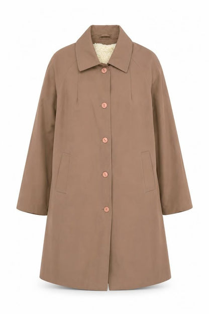 Sartor Womens Beige Overcoat Coat One Size Button