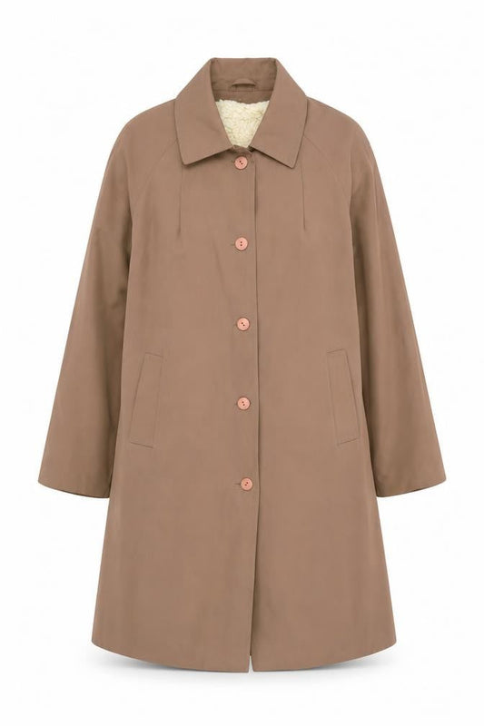 Sartor Womens Beige Overcoat Coat One Size Button