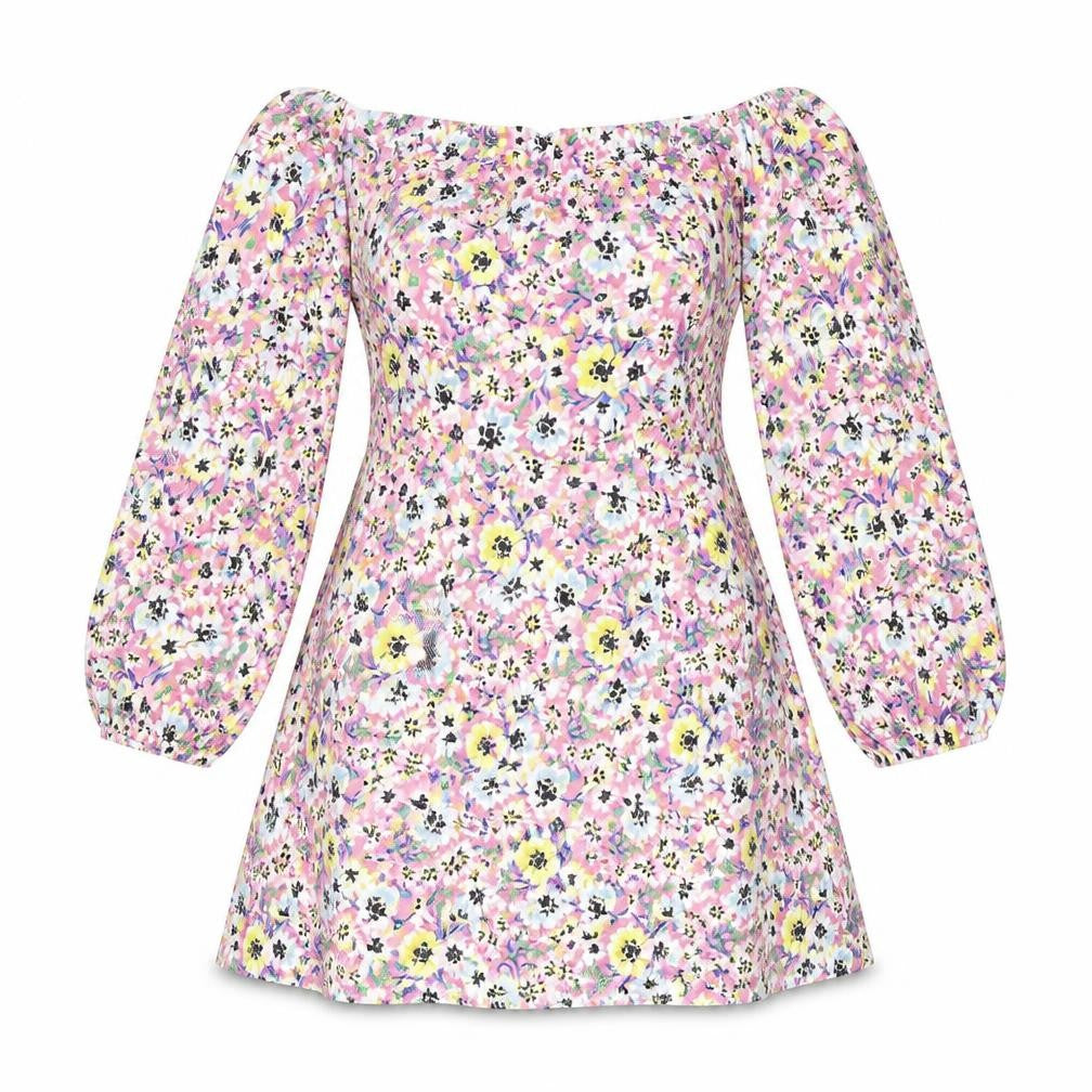 Divided by H&M Womens Multicoloured Floral Polyester Ball Gown Size S Off the Shoulder Pullover