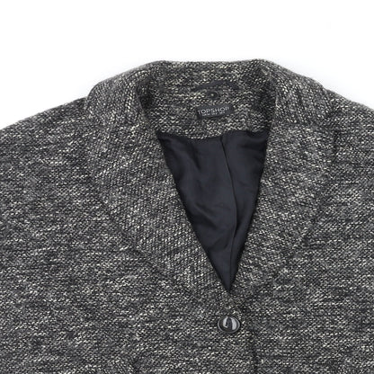 Topshop Womens Multicoloured Geometric Overcoat Coat Size 6 Button
