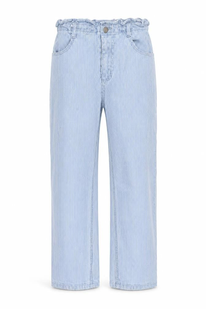 River Island Girls Blue Striped Cotton Straight Jeans Size 12 Years L27 in Regular Zip - PaperBag Waist