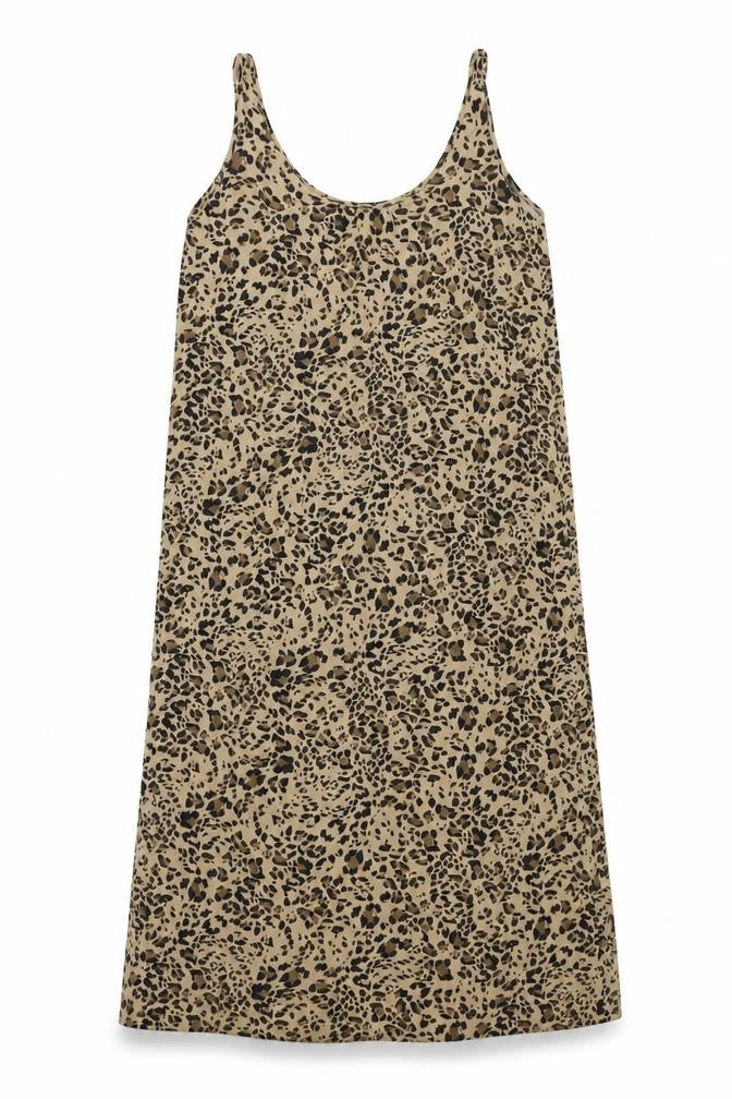 Marks & Spencer Womens Beige Animal Print Viscose A-Line Size 8 Round Neck Pullover - Leopard Print